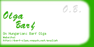 olga barf business card